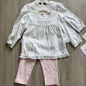 Little Me Pink and White Floral  Set